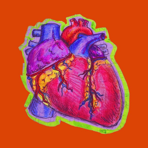 Anatomical Heart Doodle- Anatomy Med Drawing by ckrickett