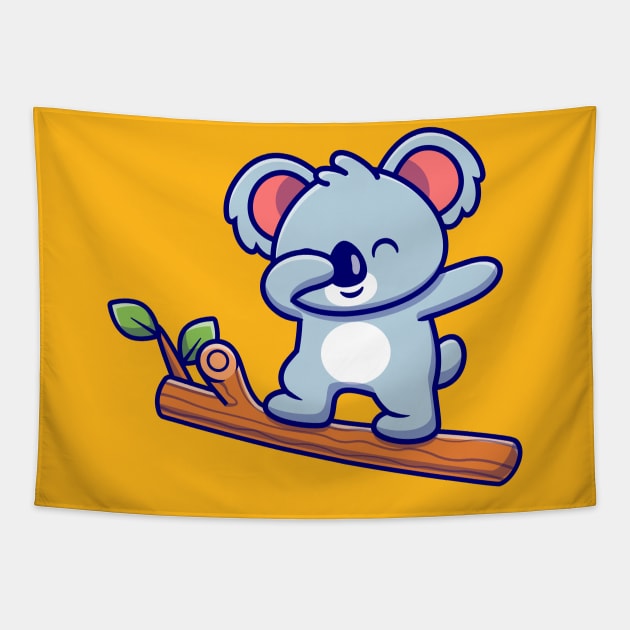 Cute Koala Dabbing On The Tree Tapestry by Catalyst Labs