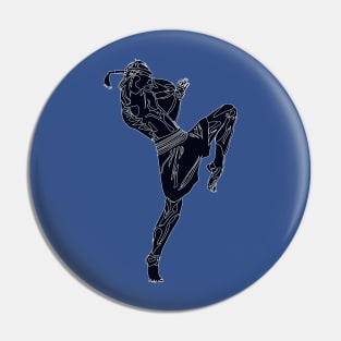 Muay Thai - Knee - Abstract Black and White Pin