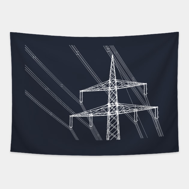 Electric transmission towers Tapestry by EngineersArt