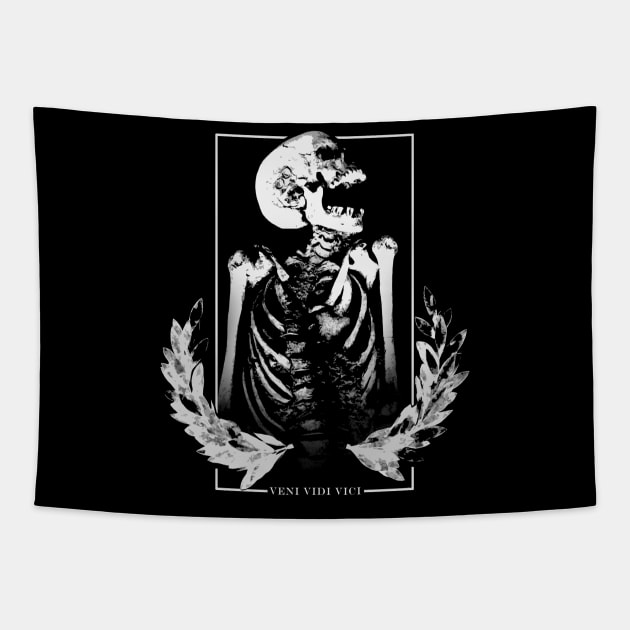 Ancient Skeleton Crest - VENI VIDI VICI Tapestry by robotface