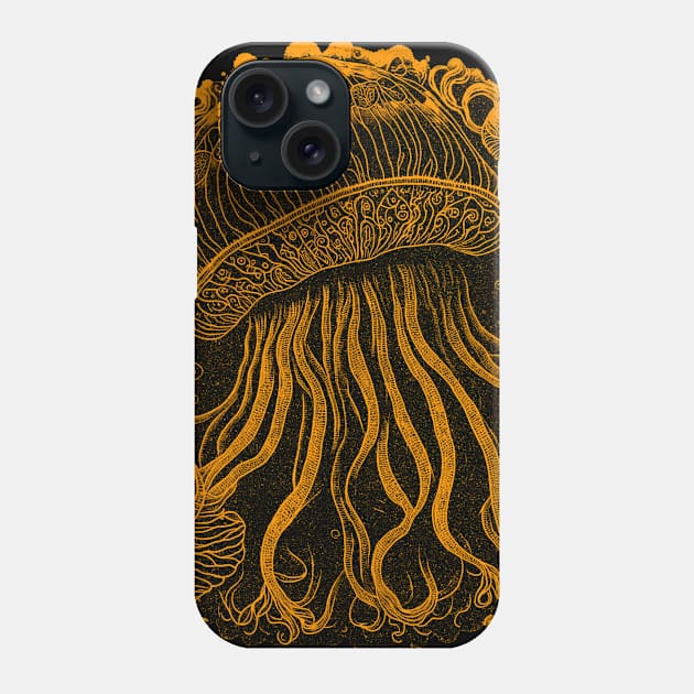 Retro Abstract Jellyfish Phone Case by Deniz Digital Ink