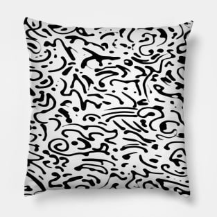 Black and White Automatic Drawing Pillow