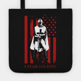 I Fear No Evil | Knights Templar & American Flag Tote