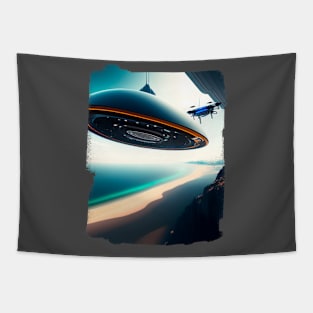 Ufo sighting from a military fighter plane Tapestry