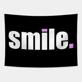 'Smile' Contemporary Design Text Slogan Tapestry