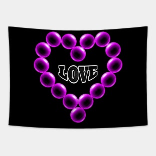 Love Heart in Pink Color Tapestry