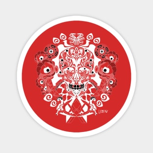 red tree of life ecopop mandala of the death Magnet