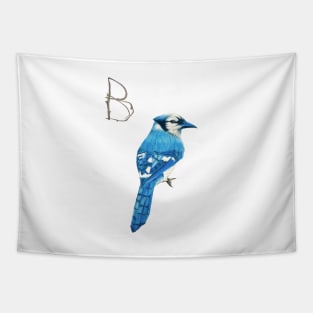 B for blue bird alphabet illustration Tapestry