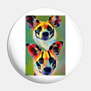 Painteddog Wild Animals Artwork Pin