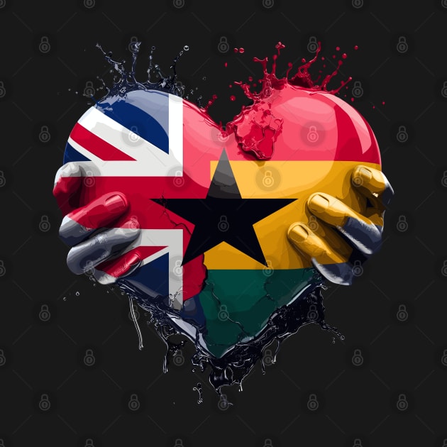 Ghana UK Flag Heart by Graceful Designs