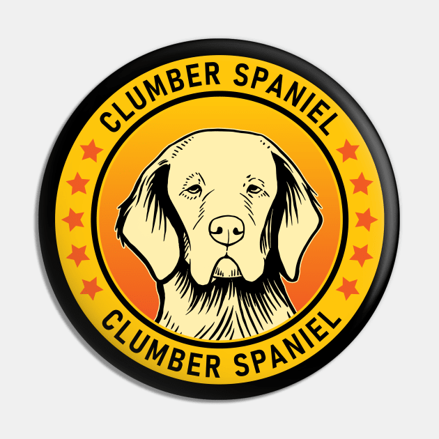 Clumber Spaniel Dog Portrait Pin by millersye