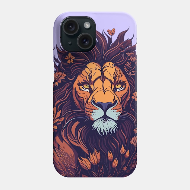 Lion Among Flowers Phone Case by Flowers&Butterflies 