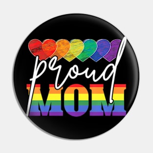 Proud Mom Mothers Day  LGBTQ  Flag Gay Pride LGBT Pin