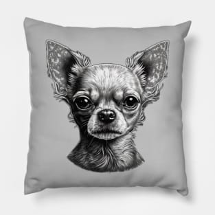 Chihuahua Dog Tattoo Style Pillow