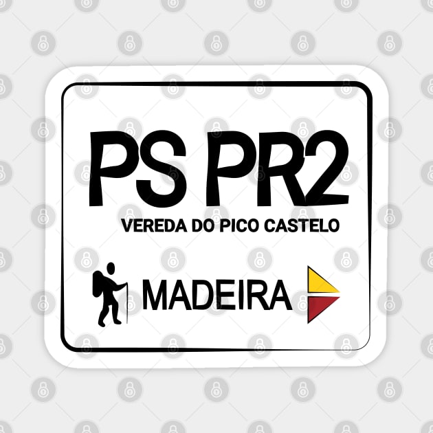 Madeira Island PS PR2 VEREDA DO PICO CASTELO logo Magnet by Donaby