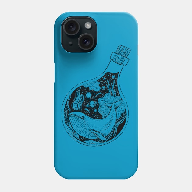 Ocean in a Bottle Whale Phone Case by letnothingstopyou