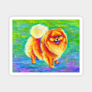 Colorful Rainbow Pomeranian Dog Magnet