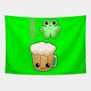 St Patricks Day I Clover Beer Kawaii Cute Tapestry