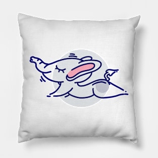 Cute Elephant Animal Yoga #5 Round Edition Pillow