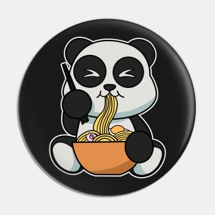 Anime Kawaii Ramen Eating Panda Bear Japanese Noodles Pin