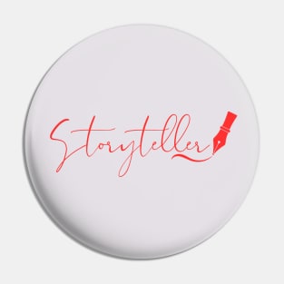 Storyteller with fountain pen - red Pin