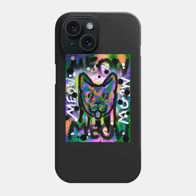 Spray Paint Cat V8 Phone Case by IgorAndMore