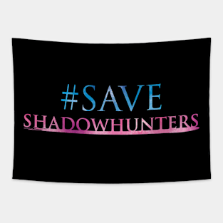 Save Shadowhunters logo (pink and blue watercolour) / The Mortal Instruments - Clary, Alec, Jace, Izzy, Magnus - Malec - Parabatai - rune Tapestry