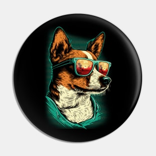 Jack Russell Terrier dog wearing sunglasses Pin