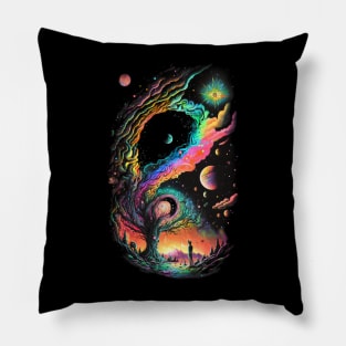 Psychedelic Space Tree Pillow