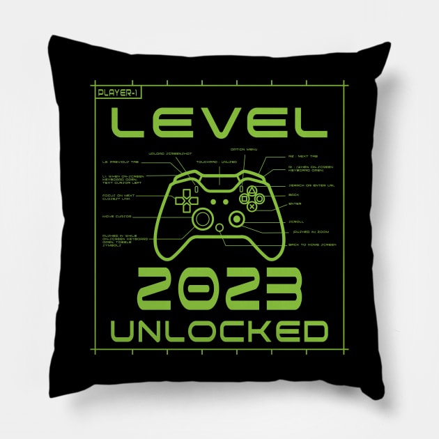 Level 2023 Unlocked Pillow by ArticArtac