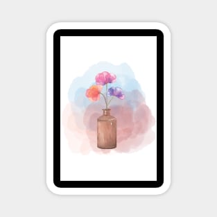 Watercolor flowers painting Magnet