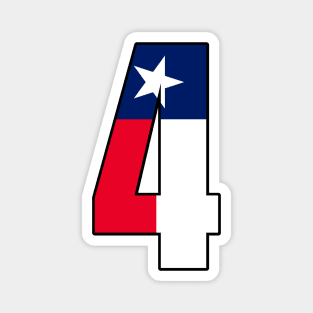 Number 4 Texas Flag Magnet