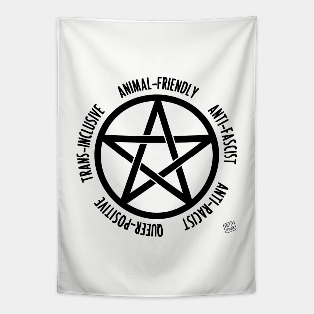 Intersectional Witchcraft Pentagram Tapestry by prettyinpunk