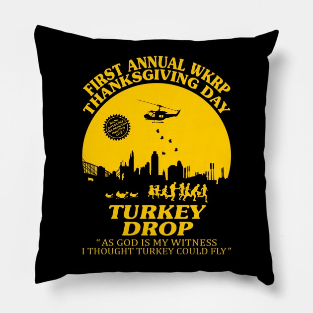 Turkey Drop Thanksgiving Day Pillow by lisanna