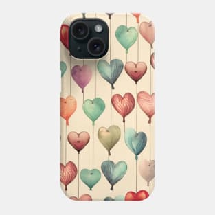 Boho Cute Hearts With Neutral Pastel Colors Phone Case