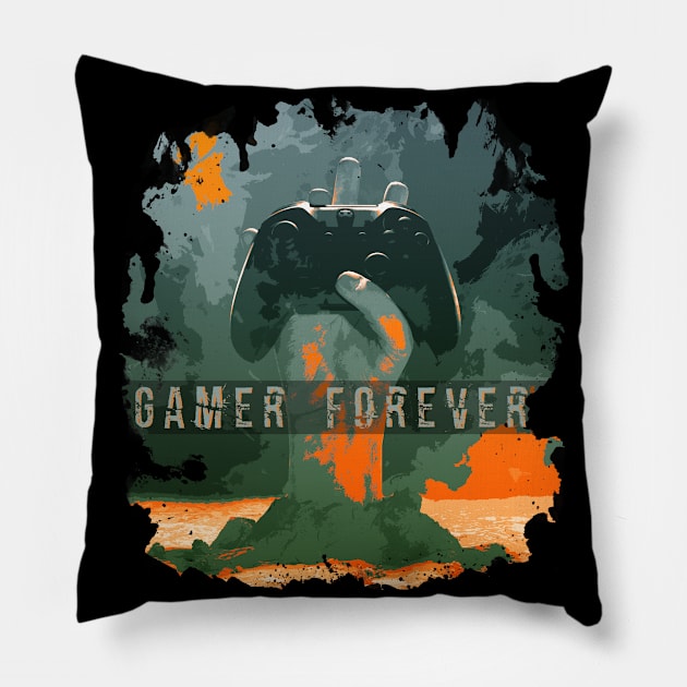 Gamer Forever Pillow by Tarasevi4