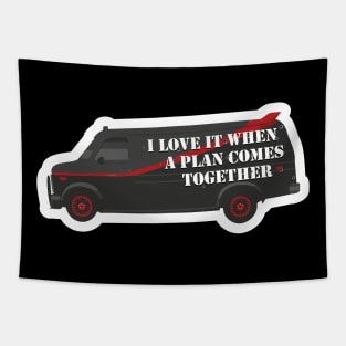 A Team Funny 80s TV Quote Sticker Tapestry