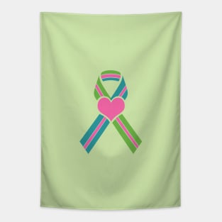 Metastatic Breast Cancer Ribbon with Big Heart Tapestry