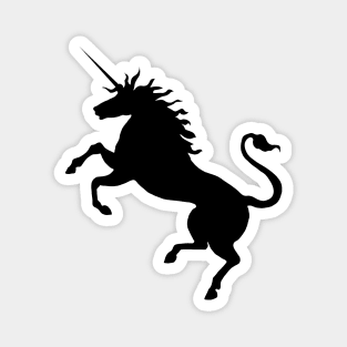 Scottish Black Rearing Unicorn Silhouette Magnet