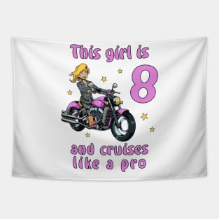 Girl eight years old - 8th birthday motorcycle Tapestry