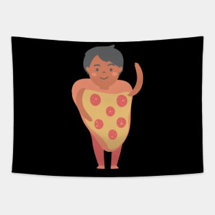 Cute Kid in pizza costume Tapestry