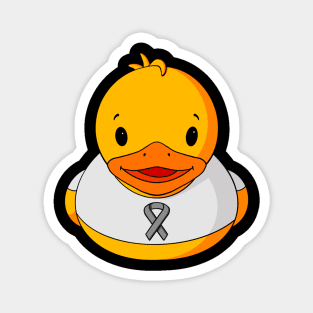 Brain Cancer Awareness Rubber Duck Magnet