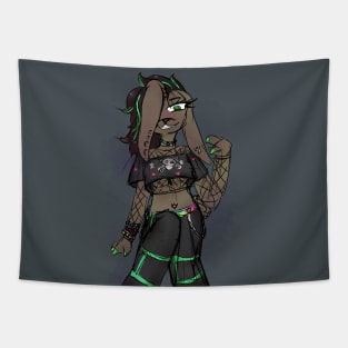 Furry Anthro Scene Bunny Doodle Print Tapestry