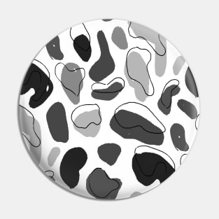 Black and White Solid Color Pebbles Pin