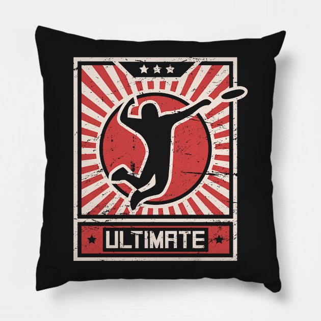 ULTIMATE Frisbee | Propaganda Poster Pillow by MeatMan