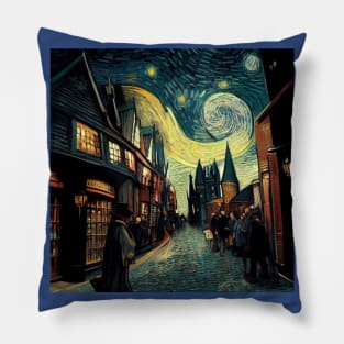 Starry Night in Diagon Alley Pillow