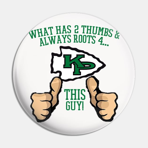 What has 2 thumbs and roots for King Philip, THIS GUY Pin by ArmChairQBGraphics