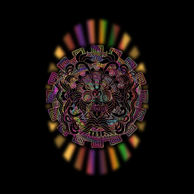 Aztec Sun Psychedelic Mask by BluedarkArt