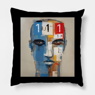 Numerology 111 Man Abstract Art Pillow